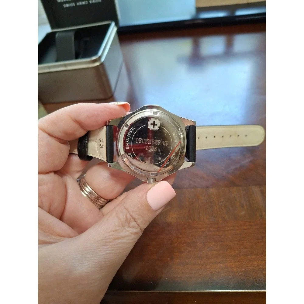 Mens Wenger SAK Swiss Made Silvertone Watch.Music City Bowl Commemorative/Logo.